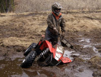 Cody stuck in the mud!